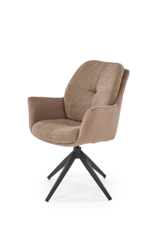 Krzesło obrotowe K591 tapicerowane do jadalni brązowy