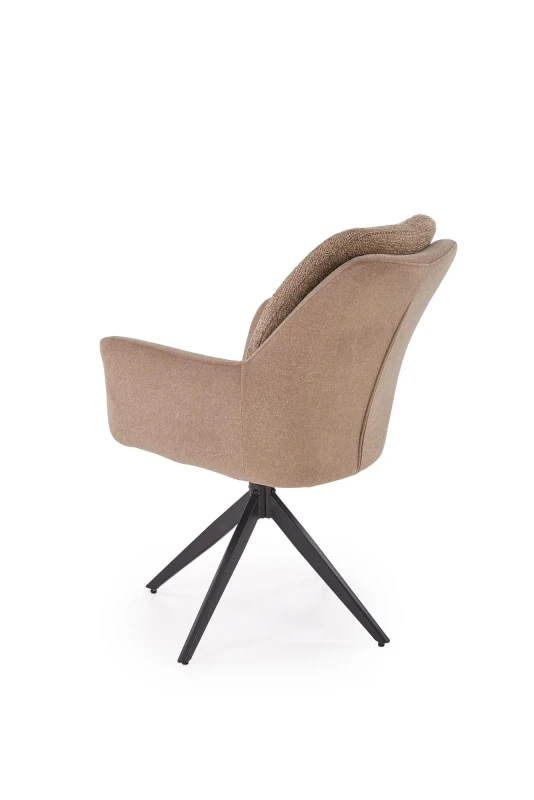 Krzesło obrotowe K591 tapicerowane do jadalni brązowy