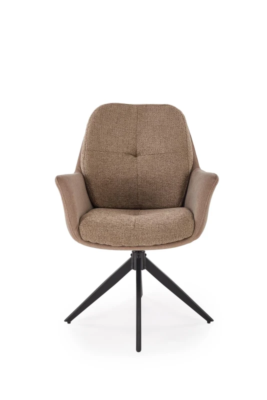 Krzesło obrotowe K591 tapicerowane do jadalni brązowy