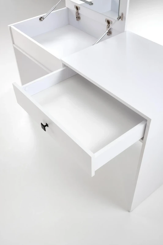 Toaletka z lustrem MEGAN nowoczesna do sypialni 120 cm biały