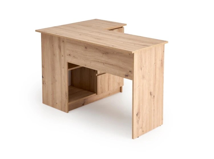 Biurko narożne BEGA 124 cm z 3 szufladami dąb artisan