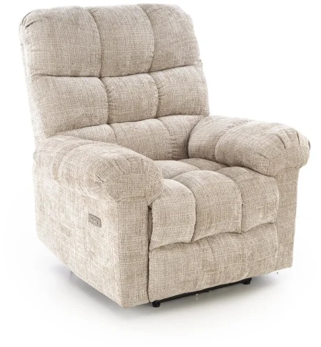 Fotel wypoczynkowy AMORE z podnóżkiem do salonu beżowy