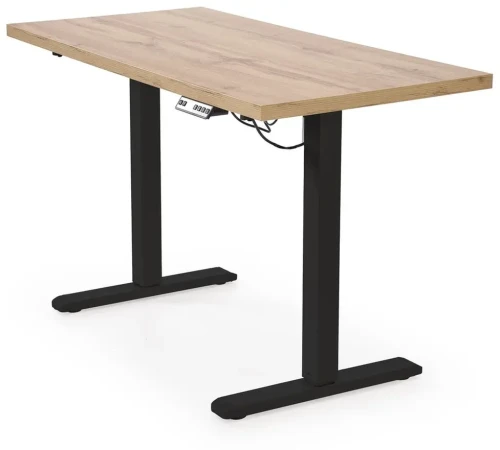 B54 biurko z funkcją regulacji wysokości, blat - dąb artisan, stelaż - czarny (2p=1szt)