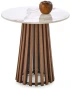 Stolik ława okrągła CARINA S 50 cm beżowy marmur/orzech