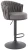 Hoker barowy H125 tapicerowany nowoczesny z oparciem do kuchni popielaty/czarny