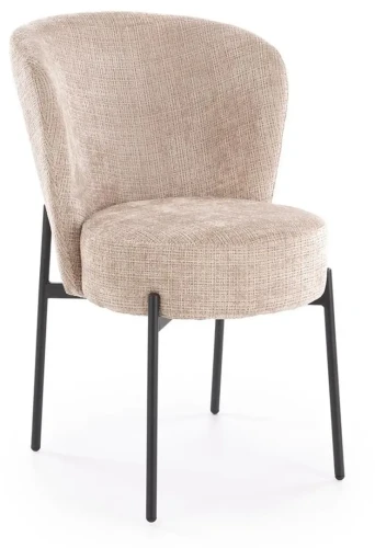 Krzesło K590 tapicerowane na metalowym stelażu do jadalni beżowy