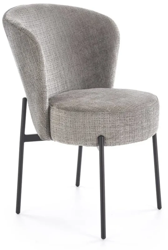 Krzesło K590 tapicerowane na metalowym stelażu do jadalni popielaty