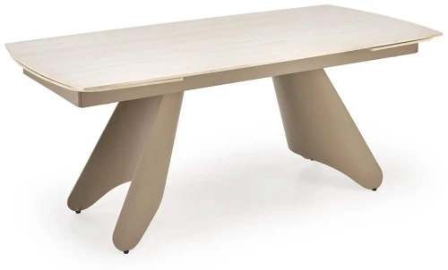 Stół rozkładany SALIX prostokątny do jadalni 180-260 cm trawertyn/kaszmir