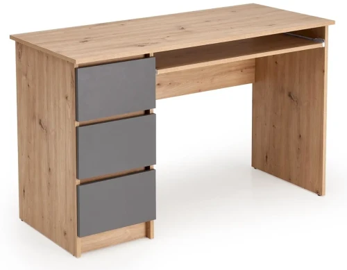 Biurko komputerowe CINO 120 cm z szufladami dąb artisan / grafitowy