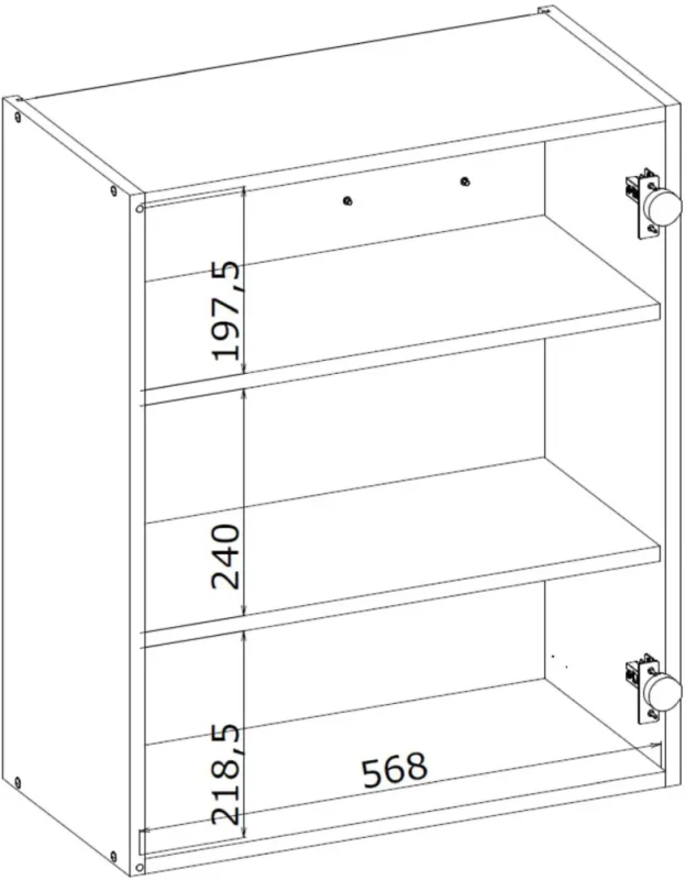 Szafka kuchenna Vento 60 cm górna wisząca 1-drzwiowa biały