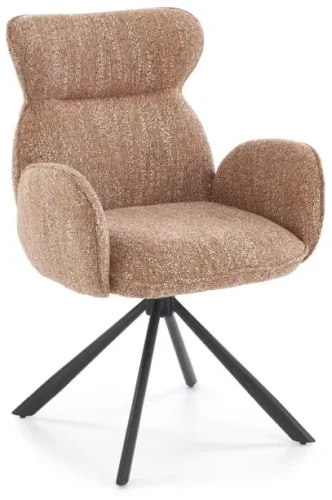 Krzesło tapicerowane K571 z funkcją obracania i podłokietnikami do jadalni cynamonowy