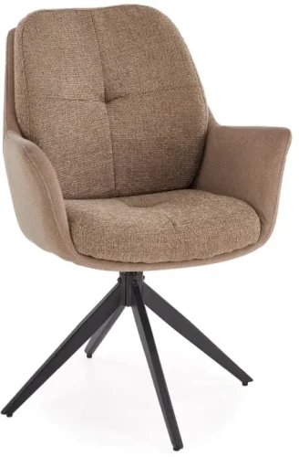 Krzesło obrotowe K591 tapicerowane do jadalni brązowy