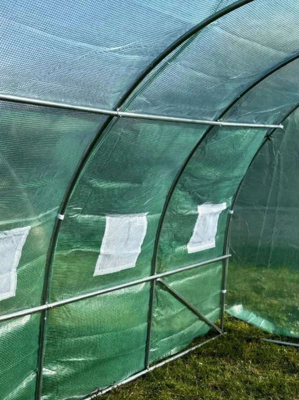 Tunel foliowy ogrodowy 3x2 m 6 m2 zielony, stelaż stalowy fi 19 mm