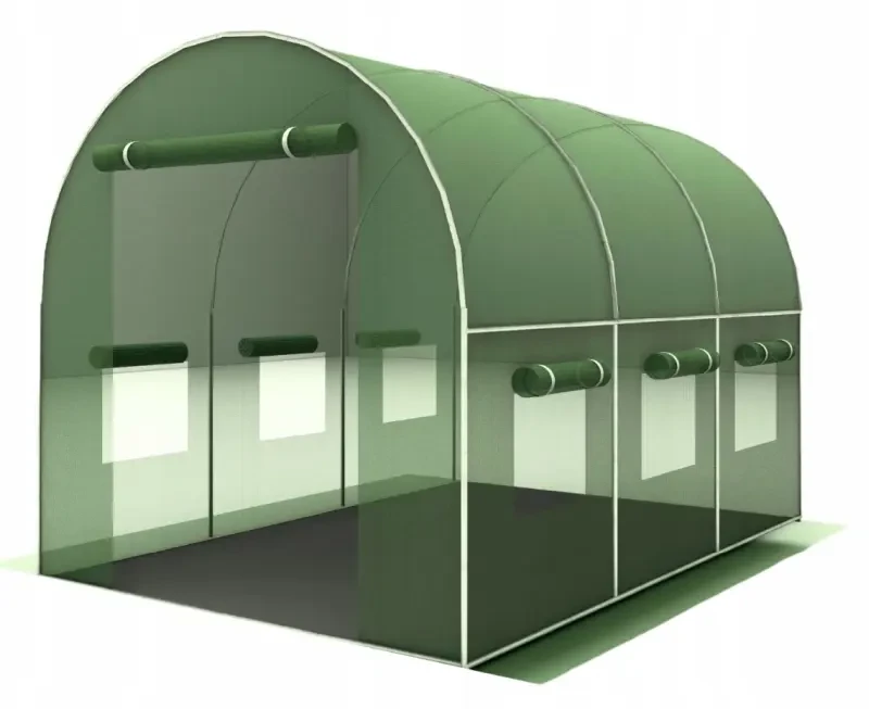 Tunel foliowy ogrodowy 3x2 m 6 m2 zielony, stelaż stalowy fi 19 mm