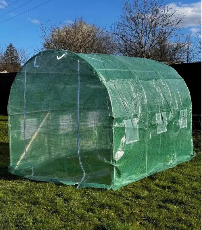 Tunel foliowy ogrodowy 3x2 m 6 m2 zielony, stelaż stalowy fi 19 mm