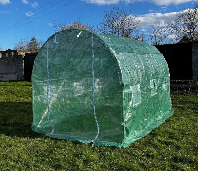 Tunel foliowy ogrodowy 3x2 m 6 m2 zielony, stelaż stalowy fi 19 mm