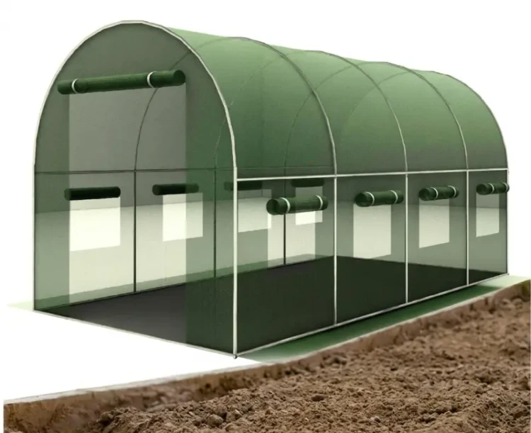Tunel ogrodowy foliowy 4x2,5 m zielony 10 m² szklarnia PE UV4 stelaż stalowy fi 25
