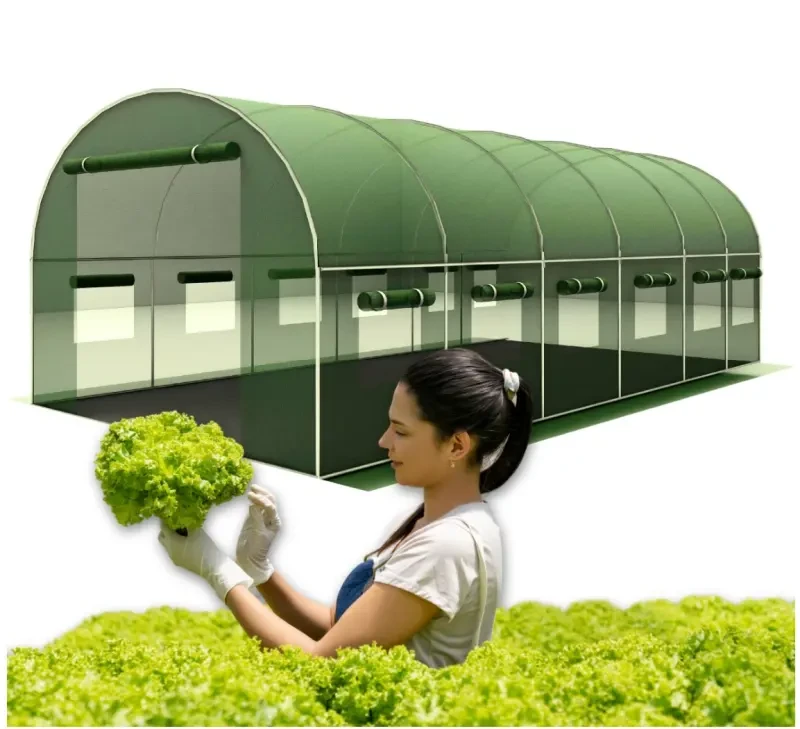 Tunel ogrodowy foliowy 6x3 m zielony 18 m² stelaż stalowy fi 25