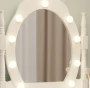 Toaletka DT03 LED z lustrem, 2 szufladami i taboretem biała