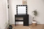 Toaletka kosmetyczna DT06 z oświetleniem LED, dużym lustrem i 4 szufladami czarna