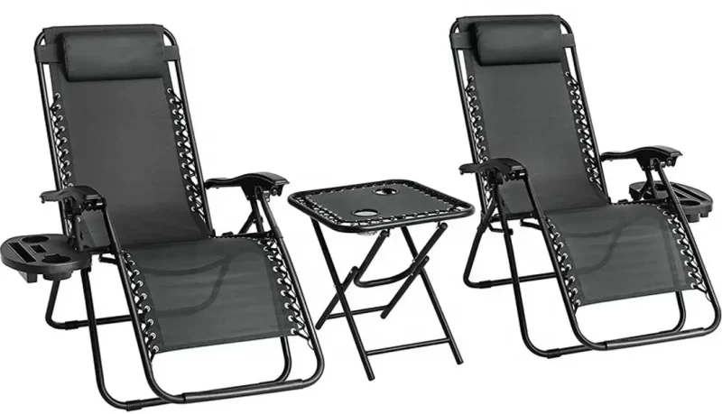 Zestaw 2 leżaków ogrodowych ze stolikiem TDC-2503