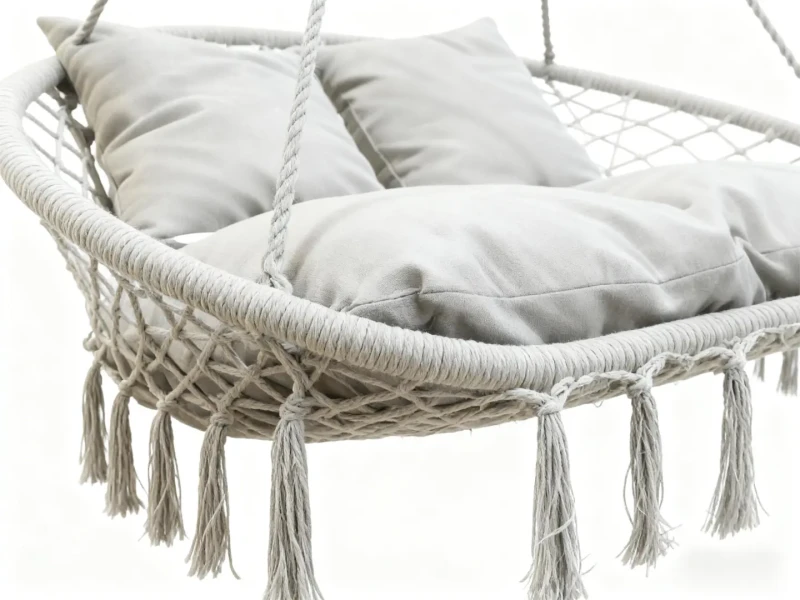 Fotel wiszący bocianie gniazdo dwuosobowe HC2502-LG jasny szary do ogrodu i wnętrz