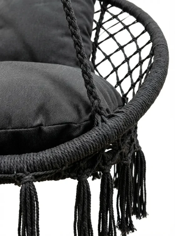 Fotel wiszący bocianie gniazdo dwuosobowy szary HC2502-GR do ogrodu i domu