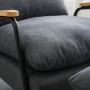 Fotel wypoczynkowy z podnóżkiem LGFS01-BG czarno-szary, regulowany fotel relaksacyjny w stylu loft
