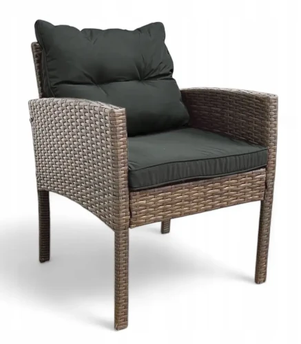 Fotel ogrodowy Puerto z technorattanu Brąz jasny