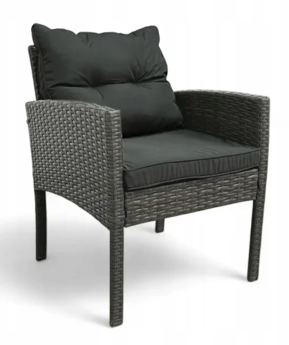 Fotel ogrodowy Puerto z technorattanu Szary