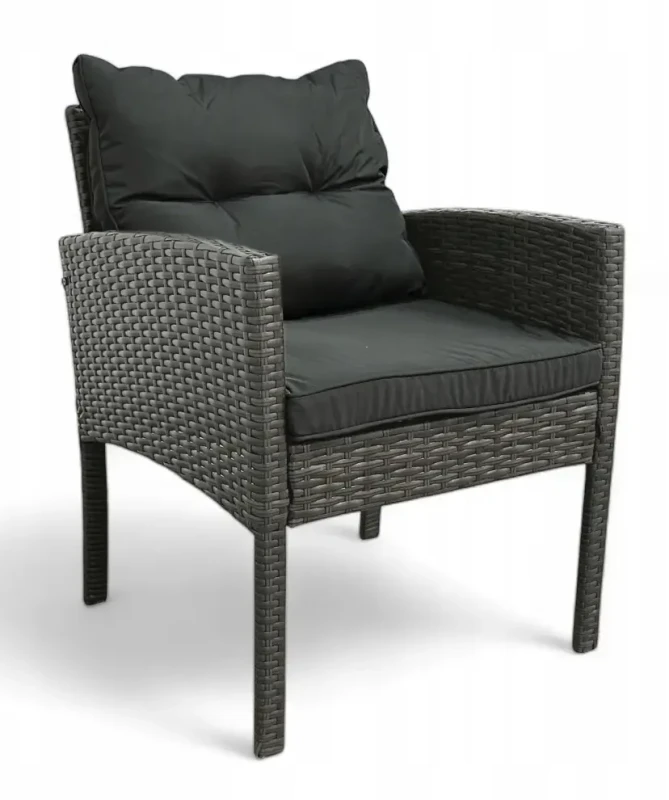 Fotel ogrodowy Puerto z technorattanu Szary