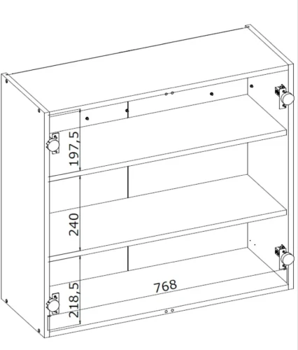 Szafka kuchenna Vento 80 cm górna wisząca 2-drzwiowa biały