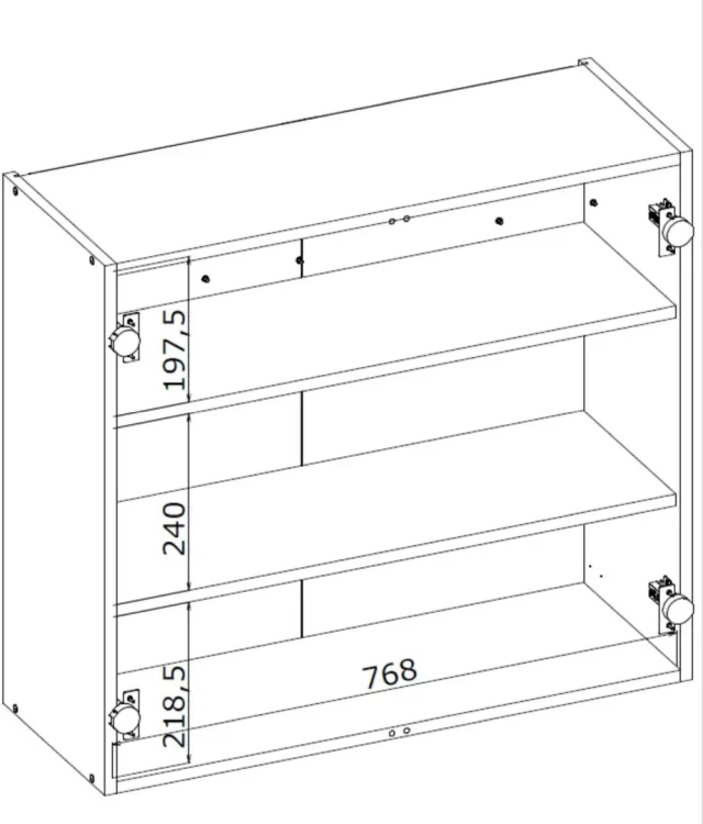 Szafka kuchenna Vento 80 cm górna wisząca 2-drzwiowa biały