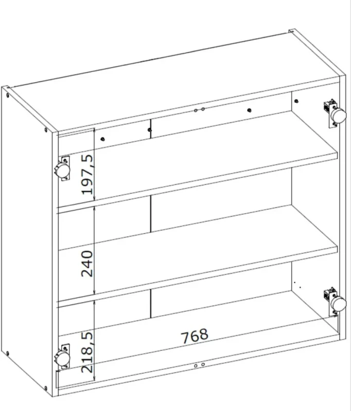 Szafka kuchenna Vento 80 cm górna wisząca 2-drzwiowa biały