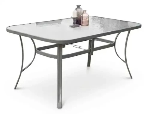 Stół ogrodowy Mosler szklany blat na taras 150 cm ciemny popiel