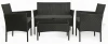 Komplet mebli ogrodowych kawowy SFS010-BK 4-osobowy z technorattanu na taras i balkon czarny