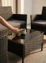 Komplet mebli ogrodowych kawowy SFS010-BK 4-osobowy z technorattanu na taras i balkon czarny