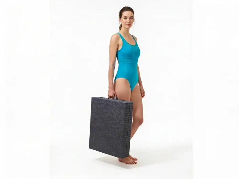 Leżak ogrodowy składany w walizkę szary 187x60x30 cm