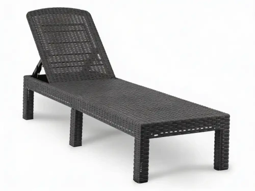 Leżak ogrodowy składany w walizkę szary 187x60x30 cm