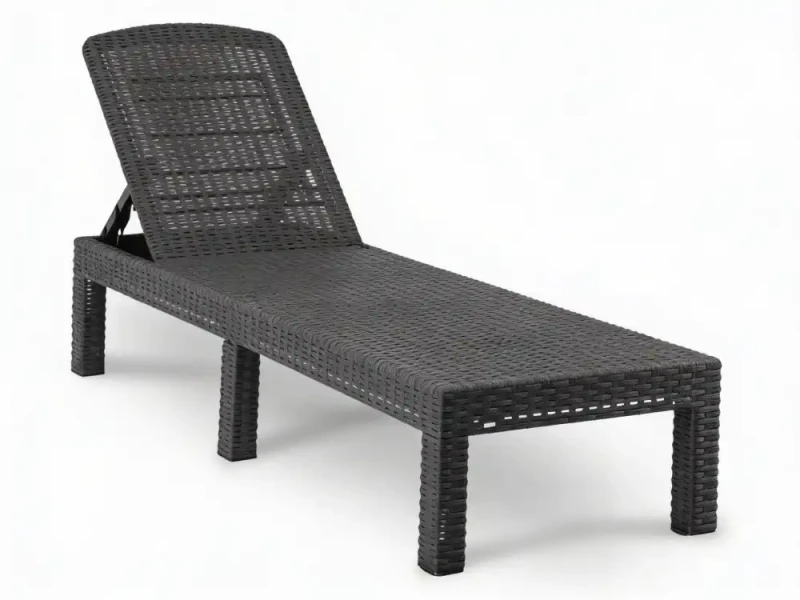 Leżak ogrodowy składany w walizkę szary 187x60x30 cm