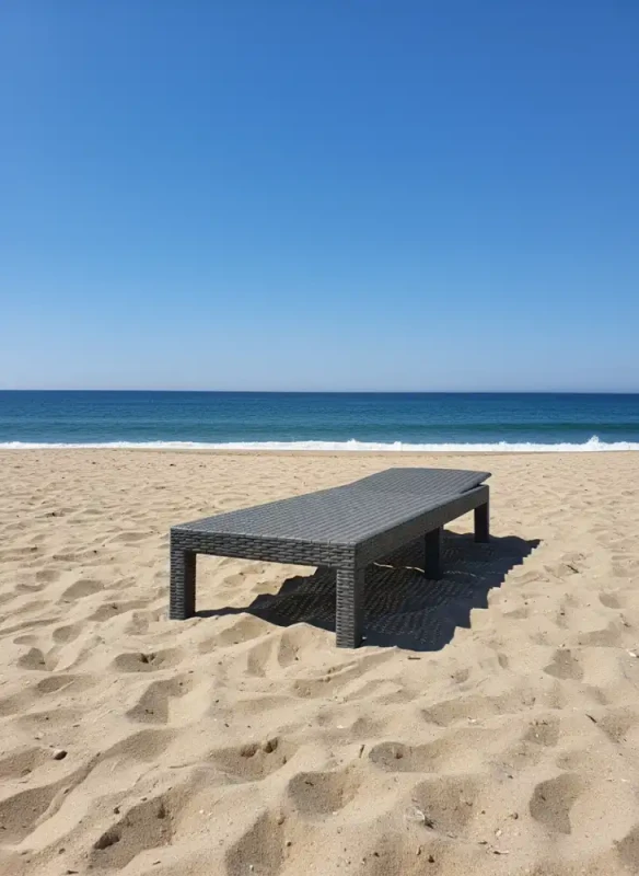 Leżak ogrodowy składany w walizkę szary 187x60x30 cm