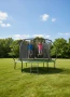 Trampolina ogrodowa 244 cm z siatką wewnętrzną i drabinką czarno-zielona