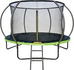 Trampolina ogrodowa 244 cm z siatką wewnętrzną i drabinką czarno-zielona