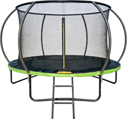 Trampolina ogrodowa 244 cm z siatką wewnętrzną i drabinką czarno-zielona