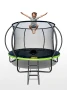 Trampolina ogrodowa 244 cm z siatką wewnętrzną i drabinką czarno-zielona