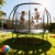 Trampolina ogrodowa 244 cm z siatką wewnętrzną i drabinką czarno-zielona