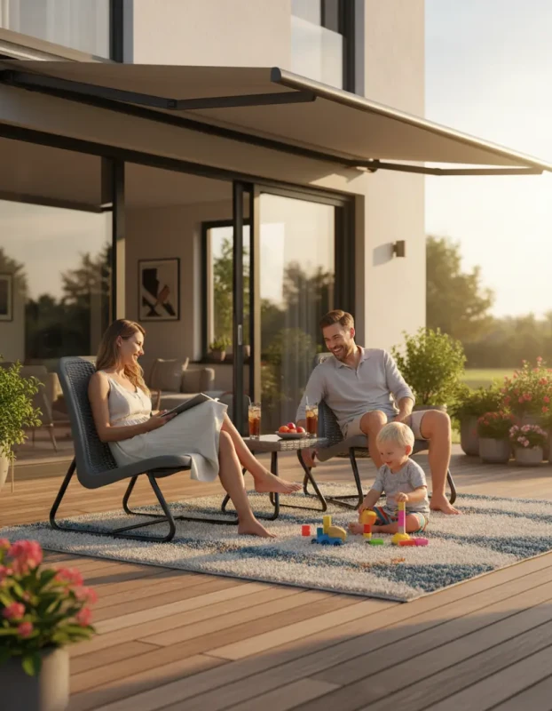 Zestaw mebli balkonowych 2 krzesła i stolik kawowy szary na balkon taras ogród