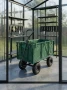 Wózek ogrodowy transportowy 2w1 siatkowy z plandeką 250 kg zielony
