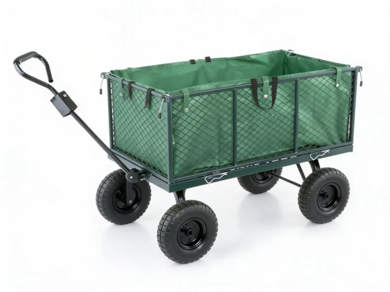 Wózek ogrodowy transportowy 2w1 siatkowy z plandeką 250 kg zielony