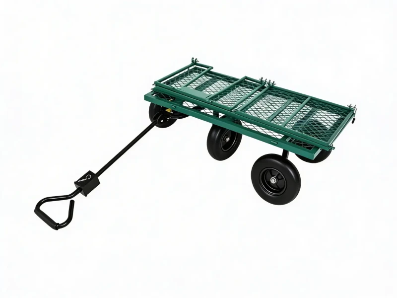 Wózek ogrodowy transportowy 2w1 siatkowy z plandeką 250 kg zielony